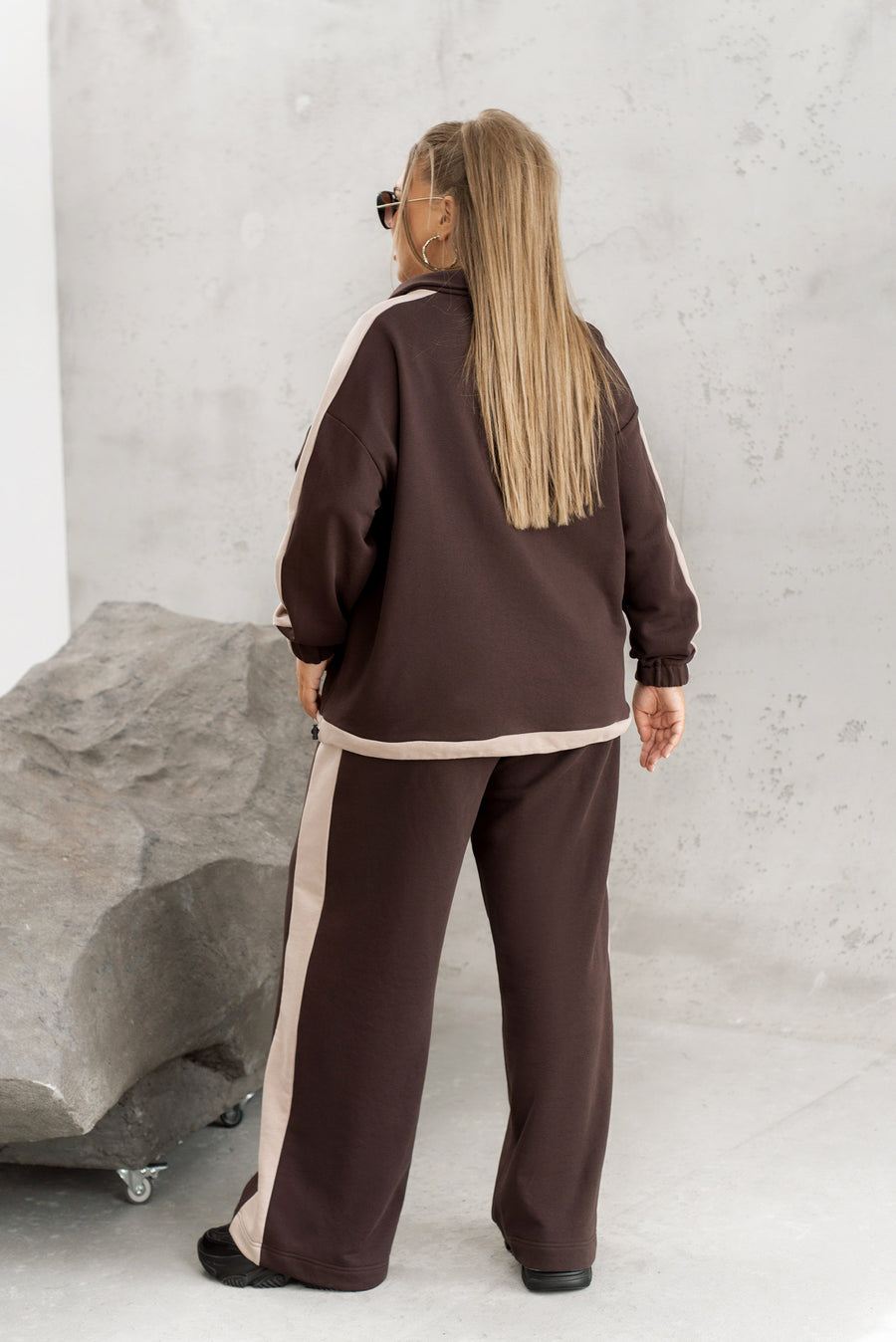 Quilted set with wide-leg trousers  - Twiggy Shop