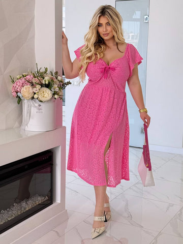 Φόρεμα δαντέλας κάτω από το γόνατο