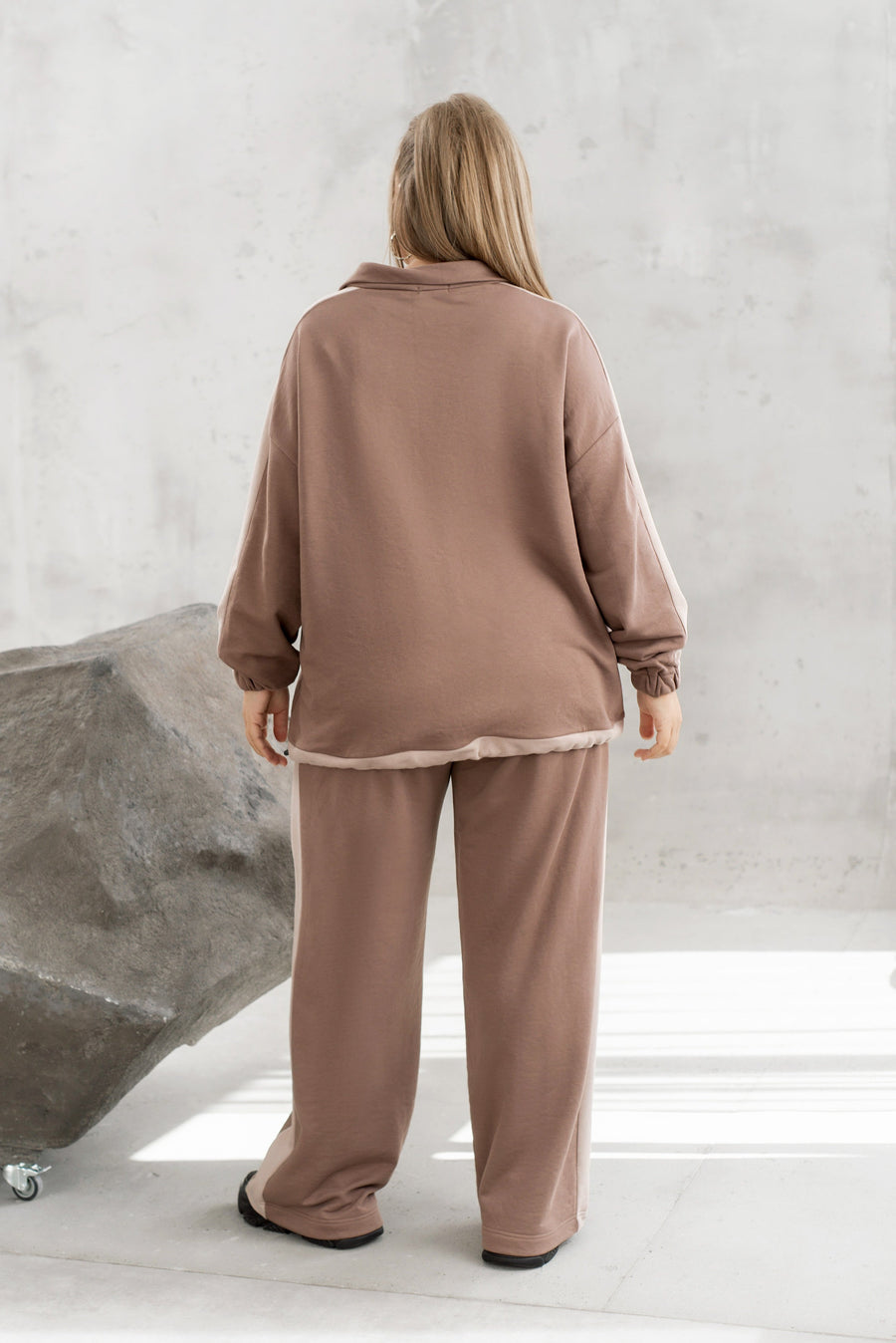 Quilted set with wide-leg trousers  - Twiggy Shop