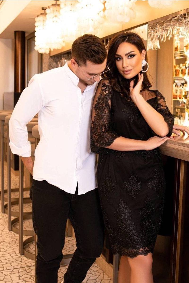 Short dress with mesh  - Twiggy Shop