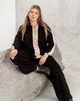 Quilted set with wide-leg trousers  - Twiggy Shop