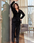 Robe longue en velours