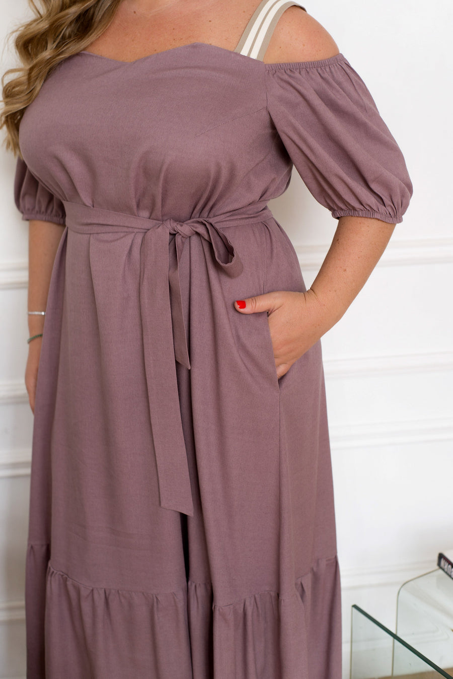 Рокля с бельо MIDI с каишки