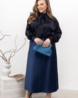 Stylish women’s blouse with a high collar and ties , марка YR, от polyester, показана на изображението 73_2.