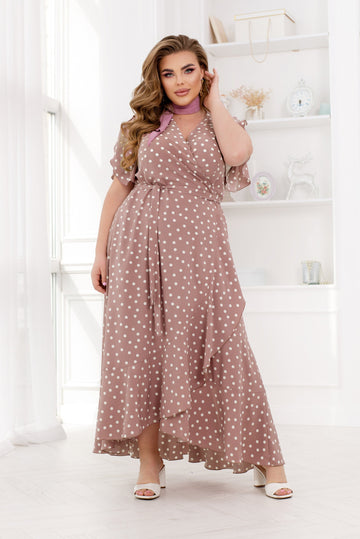 Polka dot dress with ruffles