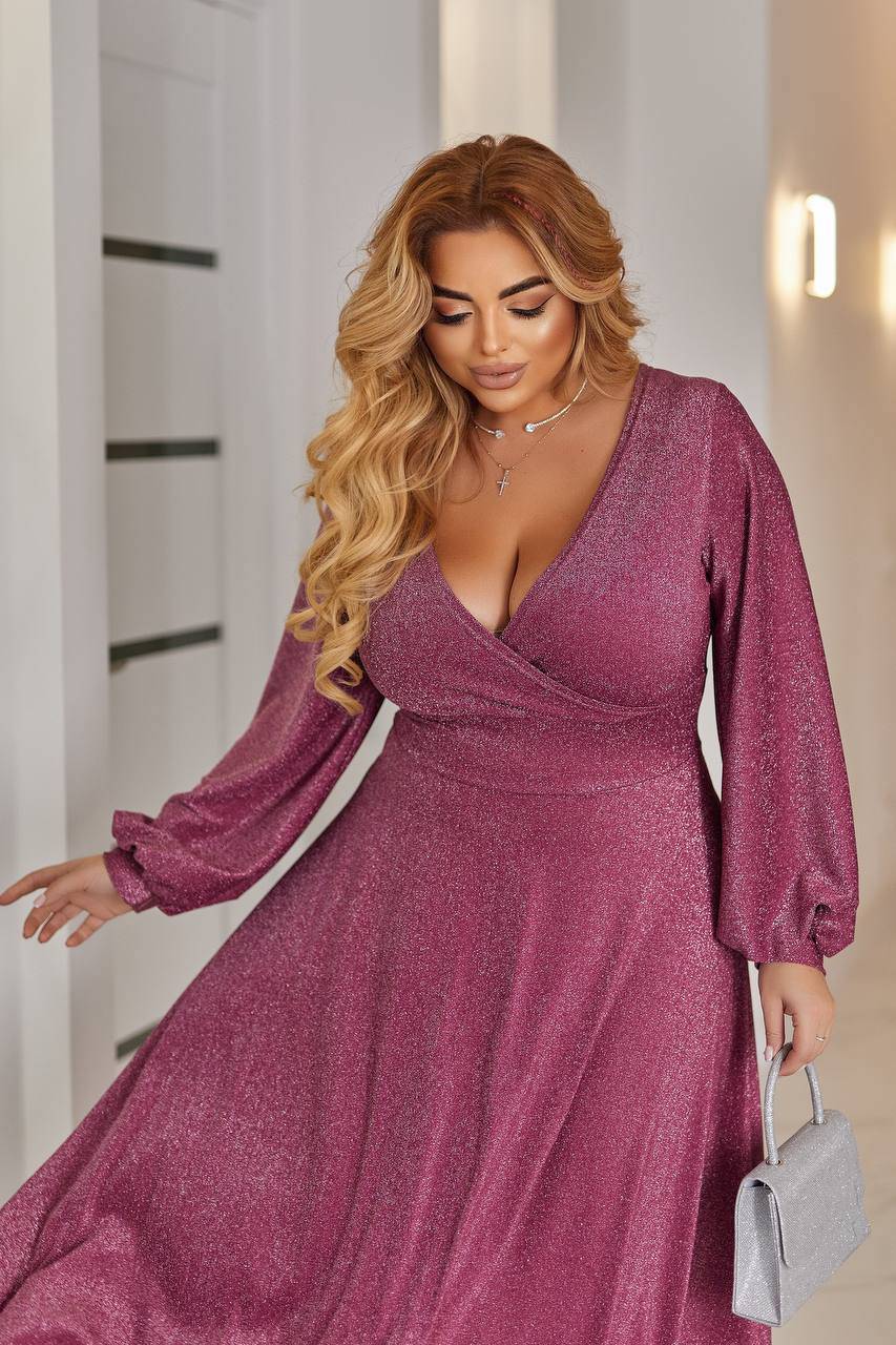 Robe longue en lurex