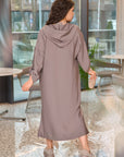 Linen dress with hood
