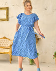 Knielanges Kleid mit Polka Dots