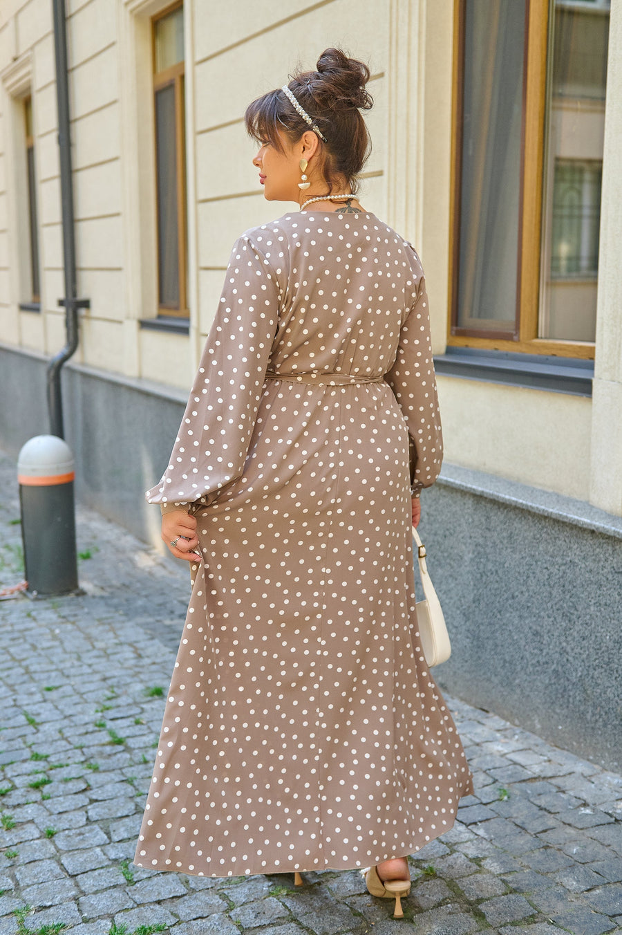 Long polka dot dress