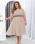 Polka-dot chiffon midi dress