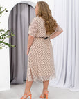 Polka-dot chiffon midi dress