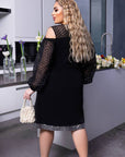 Short dress with mesh sleeves  - Twiggy Shop