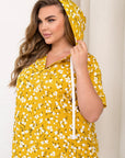 Cotton floral dress with hood