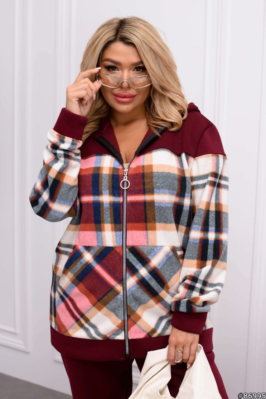 Quilted set with a checkered top  - Twiggy Shop