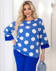Set aus Bluse und Hose mit weitem Bein