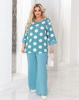 Blouse and wide-leg trousers set