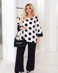 Blouse and wide-leg trousers set