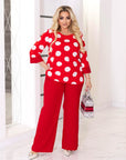 Blouse and wide-leg trousers set