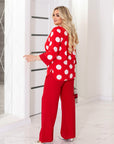 Blouse and wide-leg trousers set