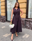 Linen midi dress