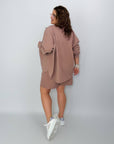 Комплект с linen ени shorts и T-shirt от linen blend , Beige цвят, уup toбен летен облекло от Composition.