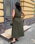 Linen midi dress