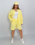 Комплект с linen ени shorts от linen blend , Composition 80% linen  и 20% polyester, в светъл цвят, стиlinen  и комфортен за лято.