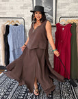 Elegant blouse and skirt set