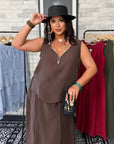 Elegant blouse and skirt set