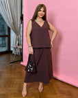 Linen blend set with a skirt , White цвят, с леко разтегнат силует, подходящ за летни дни, произведен от linen  80% и polyester 20%.