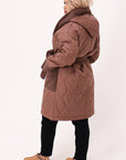 Quilted coat with a belt  - Twiggy Shop