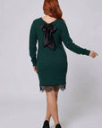 Short velvet dress with lace  - Twiggy Shop
