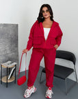Windbreaker-fabric set made from polyester, image of clothing with drop and elegant design, made by Composition.