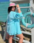 Wrap blouse and shorts set