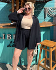 Wrap blouse and shorts set