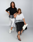 Риза с lace от cotton и elastane, Whiteа, с деликатни дантеlinen и детайли и гладка текстура, подходяща за ежедневен стил.