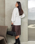 Cardigan court duveteux avec ceinture