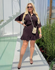 Set aus Bluse und Minirock