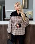 Suede set with a plaid shirt  - Twiggy Shop