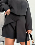 Blazer, skirt and shorts set made from polyester, lycra and nylon, stylish and elegant clothing for women.