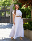Linen dress with a belt