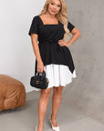Short summer dress  от polyester, модел със светъл цвят и летен дизайн, изображение на моден дамски дрехи.