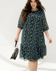 Chiffon dress with ruffles  - Twiggy Shop