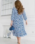 Crepe dress with ruffles  на марката YR, изработена от polyester, lycra и nylon, показана в изображението.