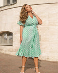 Linen-blend polka dot dress  - Twiggy Shop