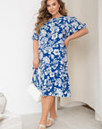 Cotton floral dress  YR с 80% cotton и 20% polyester, изображение на цветна рокля за жени