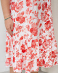 Cotton floral dress  YR с 80% cotton и 20% polyester, изображение на цветна дамска рокля.