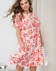 Cotton floral dress  от марка YR, Whiteа с цветни принтове, изработена от 80% cotton и 20% polyester.