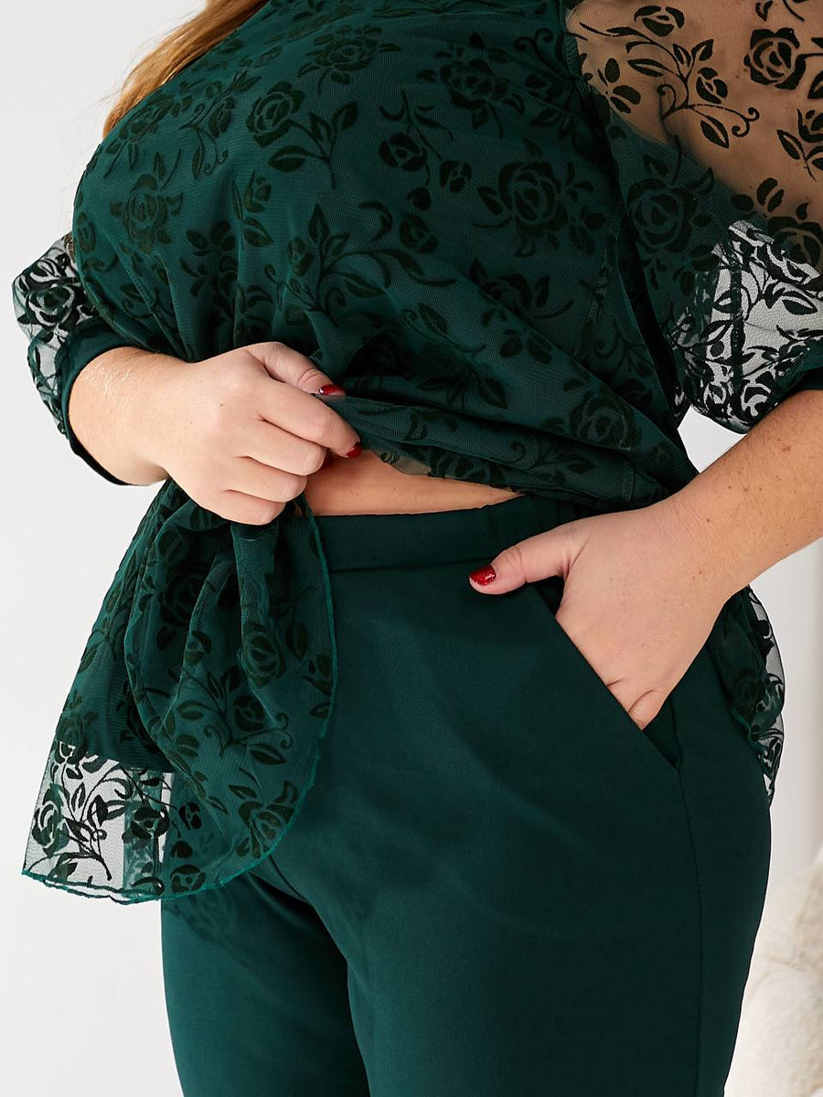 Set with flocked blouse  - Twiggy Shop