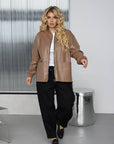 Stylish faux-leather jacket for IT, with 100% polyamide, shown in the image.